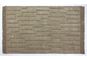 Outlet - Design Berber 100% Wol Vloerkleed - Effen Beige