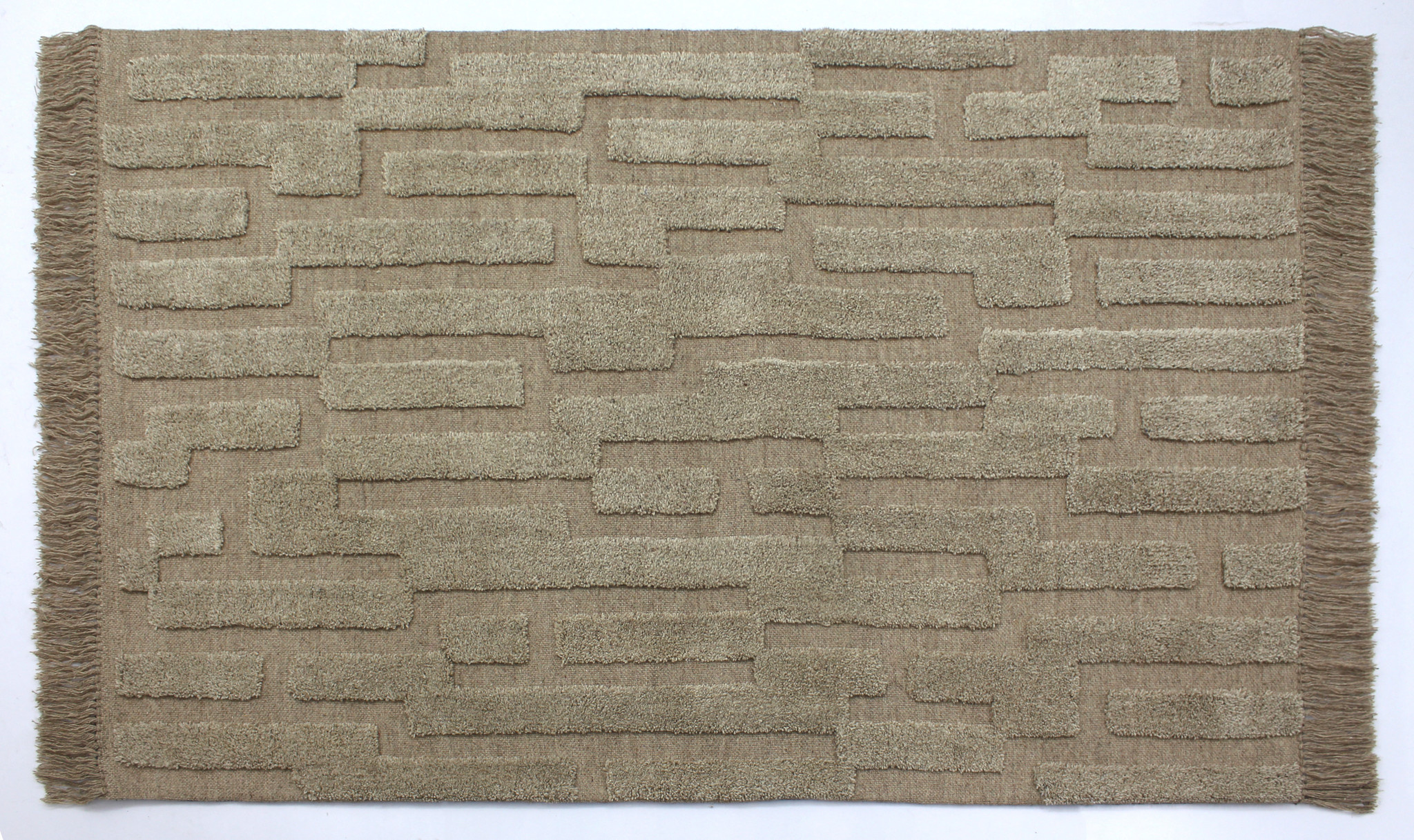 Outlet - Design Berber 100% Wol Vloerkleed - Effen Beige