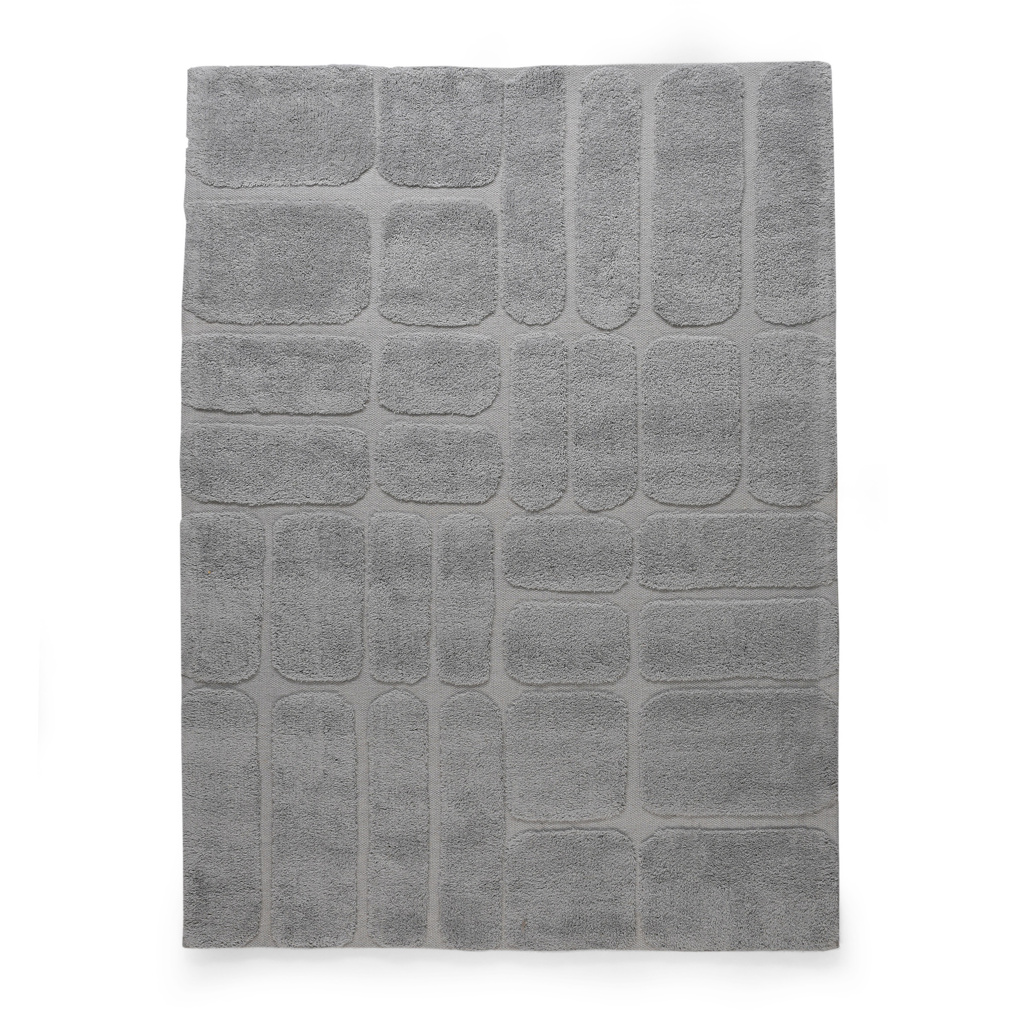 Outlet - 100% Wol Japandi Vloerkleed Bermuda - 100% Wol - Laagpolig Tapijt - Grijs