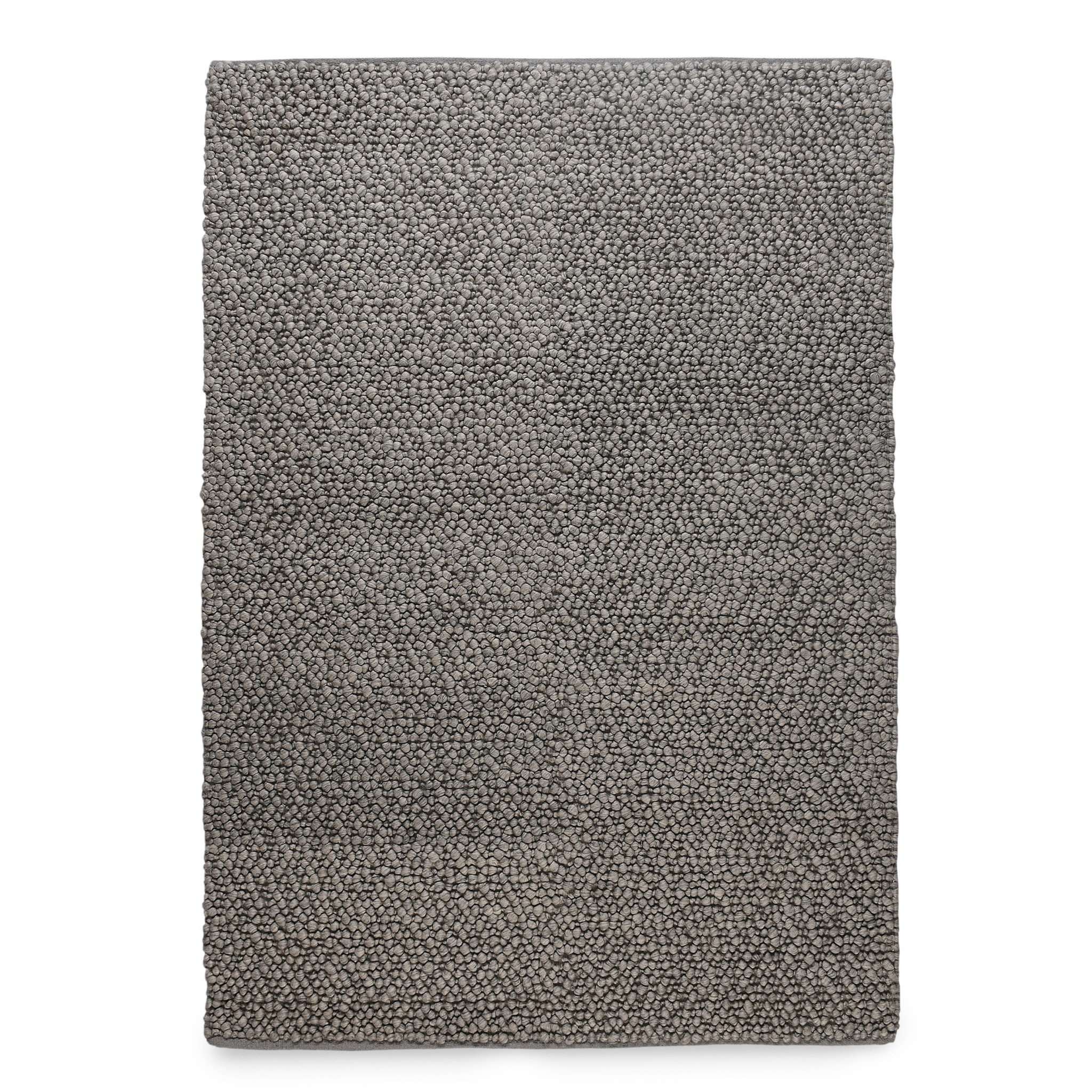Outlet - Design Berber 100% Wol Vloerkleed - Effen Grijs