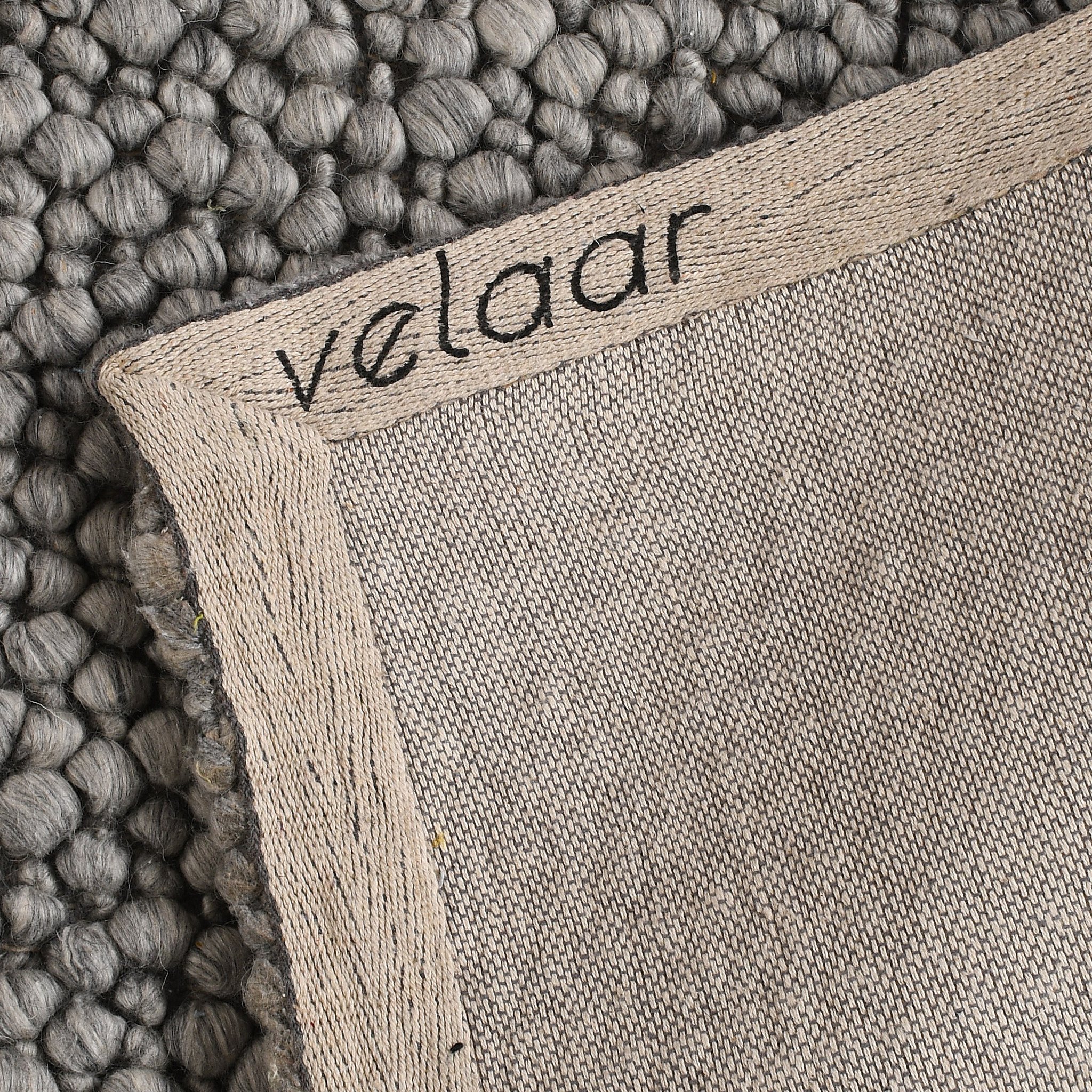 Outlet - Design Berber 100% Wol Vloerkleed - Effen Grijs