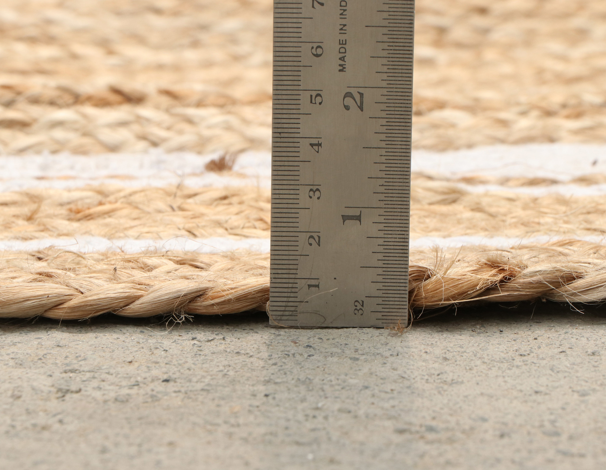 Vloerkleed Jaipur Jute - Rond Tapijt - 100% Jute - Natur Wit