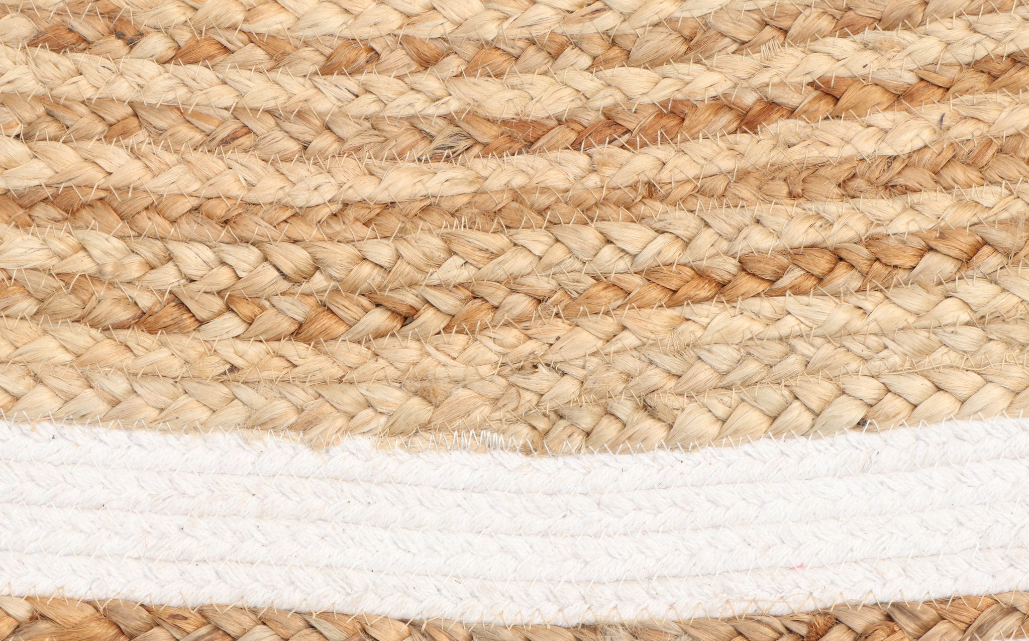 Vloerkleed Jaipur Jute - Rond Tapijt - 100% Jute - Natur Wit