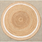 Vloerkleed Jaipur Jute - Rond Tapijt - 100% Jute - Natur Wit