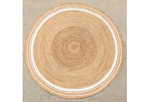 Vloerkleed Jaipur Jute - Rond Tapijt - 100% Jute - Natur Wit