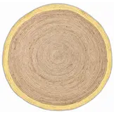 Vloerkleed Jaipur Jute - Rond Tapijt - 100% Jute - Beige Geel