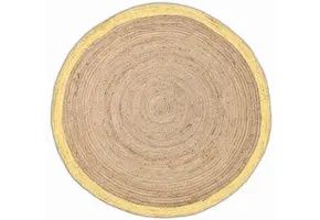 Vloerkleed Jaipur Jute - Rond Tapijt - 100% Jute - Beige Geel