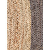 Vloerkleed Jaipur Jute - Rond Tapijt - 100% Jute - Beige Zwart