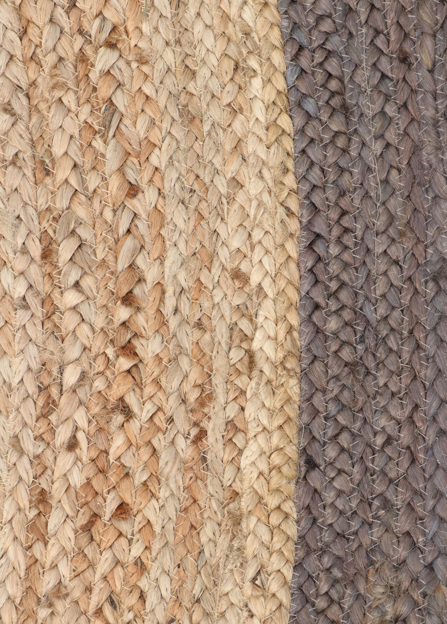 Vloerkleed Jaipur Jute - Rond Tapijt - 100% Jute - Beige Zwart