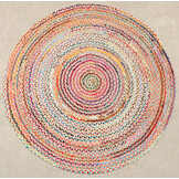 Vloerkleed Jaipur Multi Jute - Rond Tapijt - Jute & Katoen - Multikleur Beige