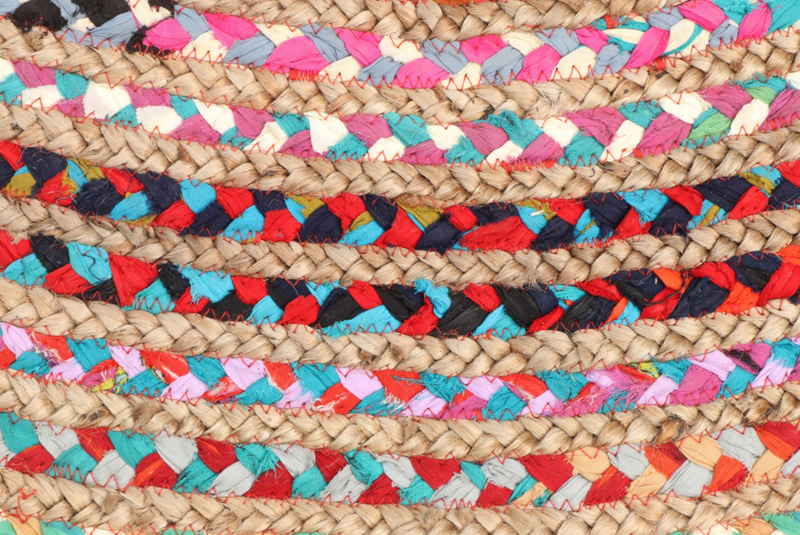 Vloerkleed Jaipur Multi Jute - Rond Tapijt - Jute & Katoen - Multikleur Beige