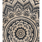 Vloerkleed Jaipur Jute Klasik - Rond Tapijt - 100% Jute - Beige Zwart