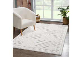 Vloerkleed Focus Art - Hoogpolig - Fluffy  - Scandinavisch - Creme