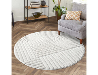 Vloerkleed Focus Japandi - Rond - Hoogpolig - Fluffy - Scandinavisch - Creme
