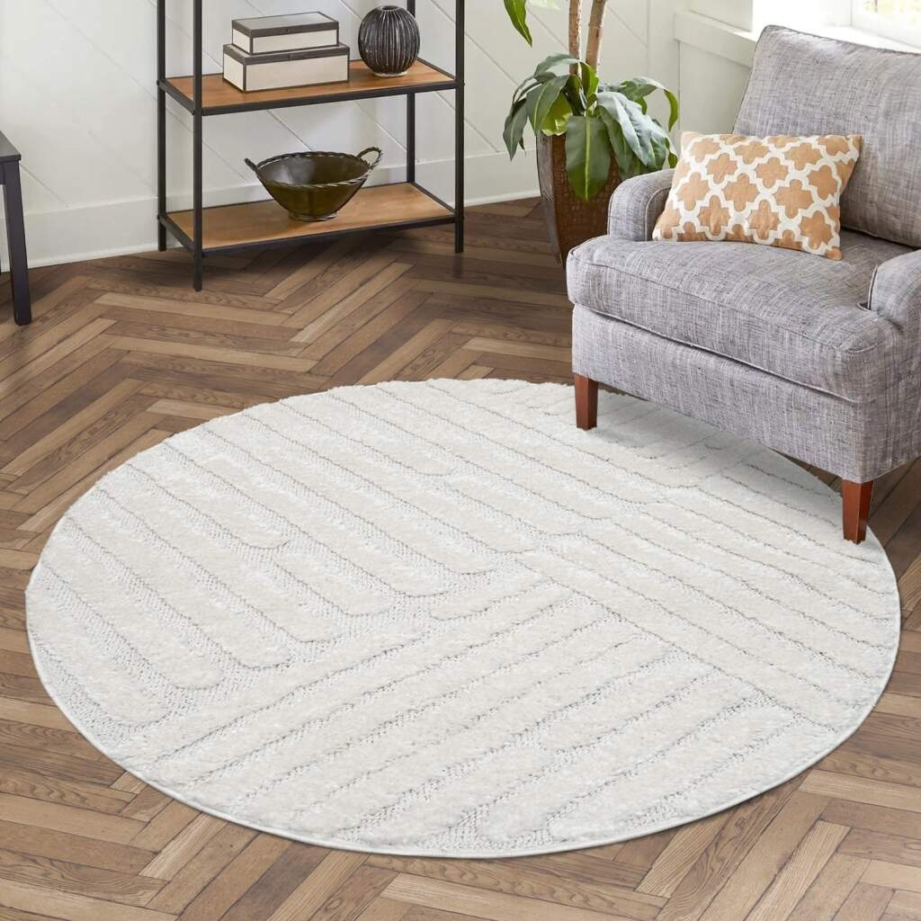 Vloerkleed Focus Feel - Rond - Hoogpolig - Fluffy  - Scandinavisch - Creme