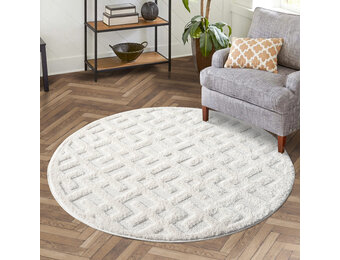 Vloerkleed Focus Solid - Rond - Hoogpolig - Fluffy  - Scandinavisch - Creme