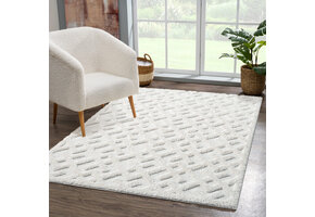 Vloerkleed Focus Solid - Hoogpolig - Fluffy  - Scandinavisch - Creme