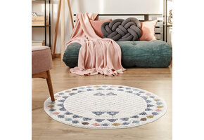 Vloerkleed Focus Anime - Rond - Hoogpolig - Fluffy  - Scandinavisch - Multikleur Creme