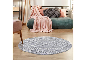 Vloerkleed Focus - Rond - Hoogpolig - Fluffy  - Scandinavisch - Grijs
