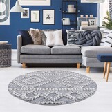 Vloerkleed Focus - Rond - Hoogpolig - Fluffy - Scandinavisch - Grijs