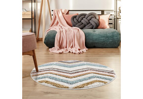 Vloerkleed Focus Molly - Rond - Hoogpolig - Fluffy  - Scandinavisch - Multi