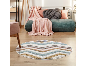 Vloerkleed Focus Molly - Rond - Hoogpolig - Fluffy - Scandinavisch - Multi