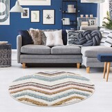 Vloerkleed Focus Molly - Rond - Hoogpolig - Fluffy - Scandinavisch - Multi