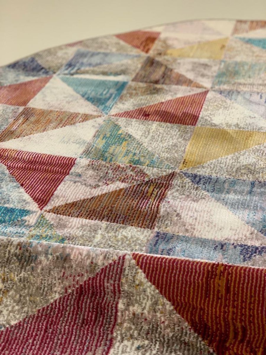 Picasso Rond Vintage Abstract Vloerkleed Multi