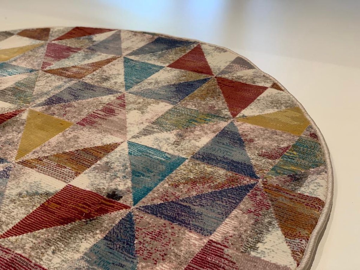 Picasso Rond Vintage Abstract Vloerkleed Multi