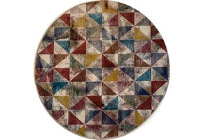 Picasso Rond Vintage Abstract Vloerkleed Multi