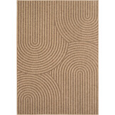 Timber Buitenkleed – Japandi, Indoor & Outdoor, Jute-Look Vloerkleed, Weerbestendig, Tuin, Balkonkleed - Beige