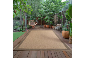 Timber Solid Buitenkleed – Indoor & Outdoor, Jute-Look Vloerkleed, Weerbestendig, Tuin, Balkonkleed - Beige
