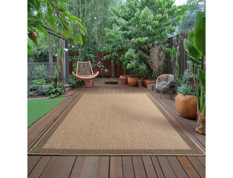 Timber Solid Buitenkleed – Indoor & Outdoor, Jute-Look Vloerkleed, Weerbestendig, Tuin, Balkonkleed - Beige