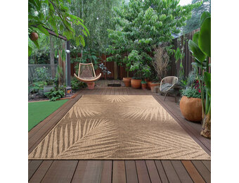 Timber Buitenkleed – Indoor & Outdoor, Jute-Look Vloerkleed, Weerbestendig, Tuin, Balkonkleed - Bruin