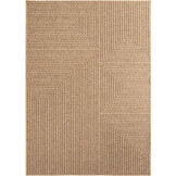 Timber Style Buitenkleed – Indoor & Outdoor, Jute-Look Vloerkleed, Weerbestendig, Tuin, Balkonkleed - Beige