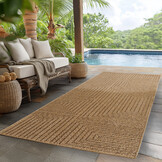 Timber Style Buitenkleed – Indoor & Outdoor, Jute-Look Vloerkleed, Weerbestendig, Tuin, Balkonkleed - Beige