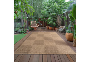 Timber Lorium Buitenkleed – Indoor & Outdoor, Jute-Look Vloerkleed, Weerbestendig, Tuin, Balkonkleed - Beige