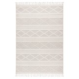 Tunis Soft - Berberlook Vloerkleed - Laagpolig, Uni Effen, 100% Polyester, Soft Touch, Handgeknoopte Franjes - Creme