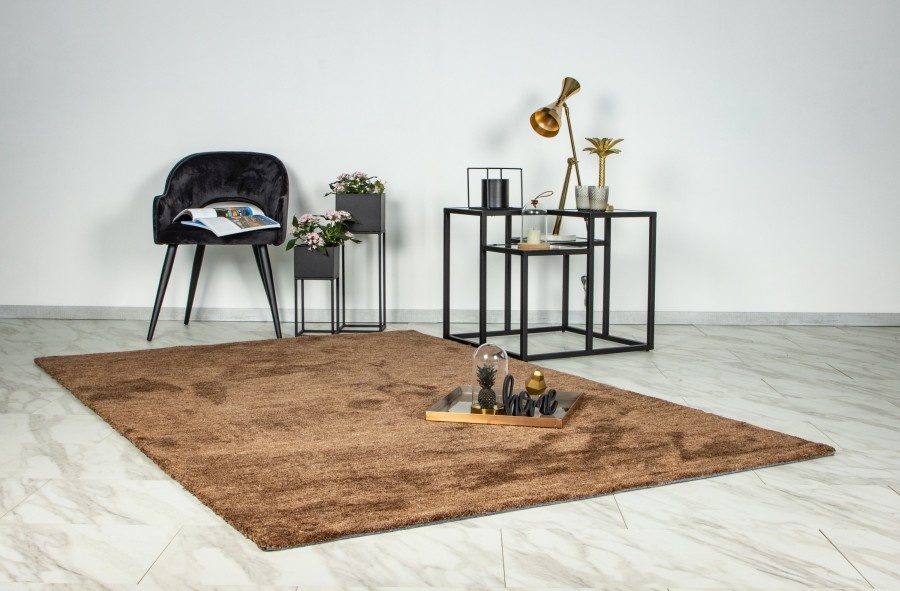Comfy Soft - Luxe Effen Vloerkleed - Laagpolig - 100% Polyester, Katoenen Rug, Soft Touch - Bruin