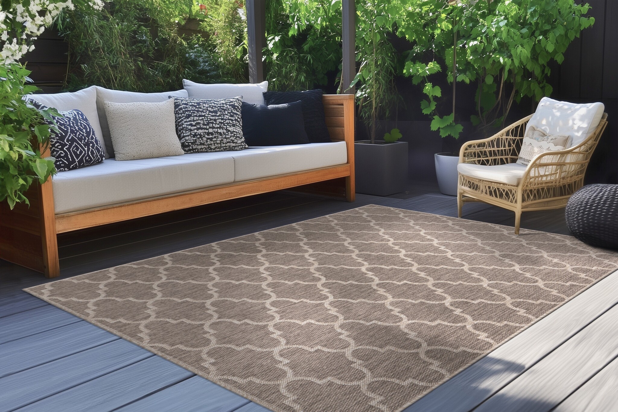 Casa Oriental Sisal-Look Buitenkleed Taupe