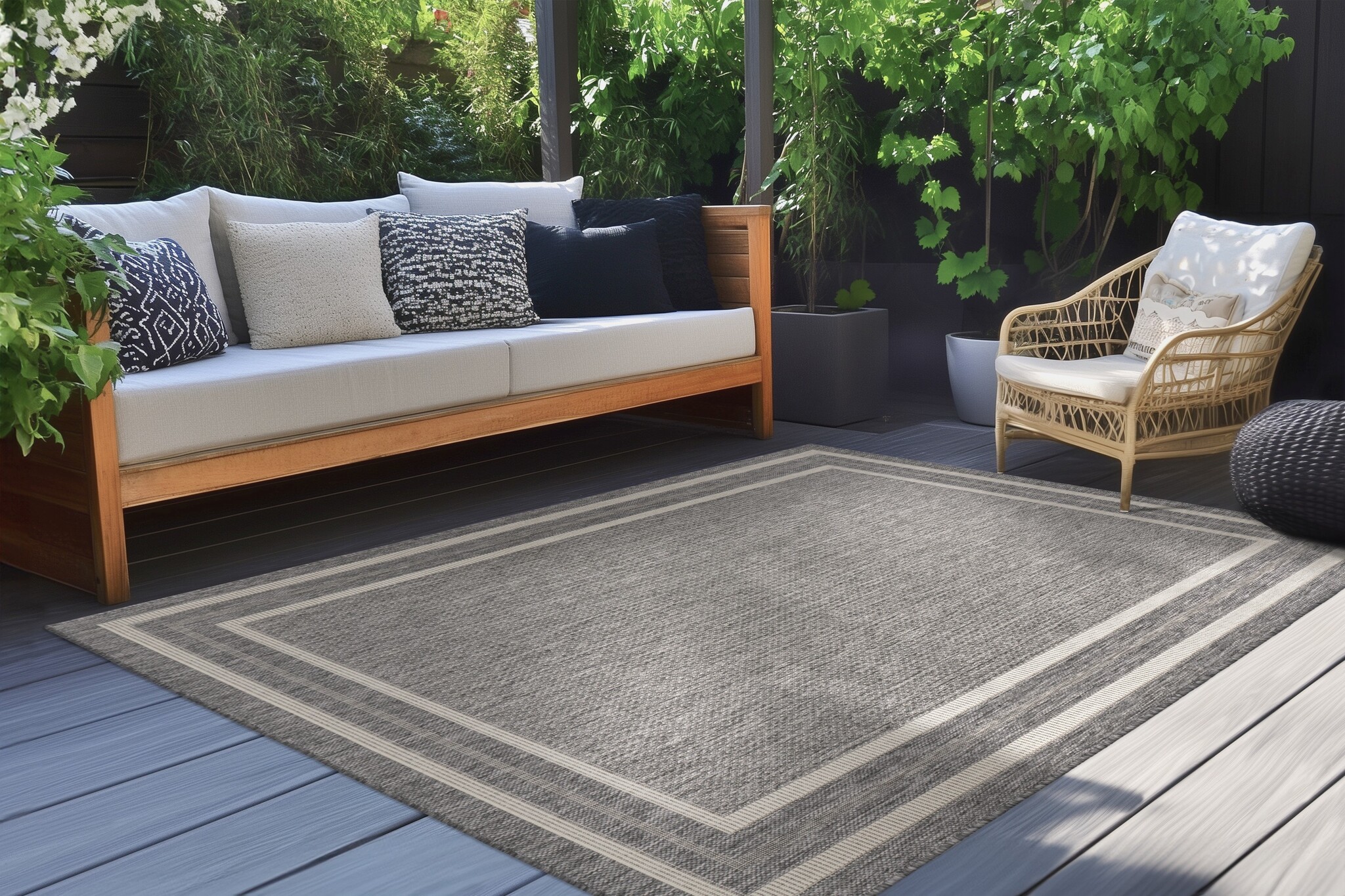 Casa Home Sisal-Look Buitenkleed Grijs