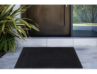 Droogloopmat Amsterdam - Deurmat Binnen – 100% Polyamide, Sterk & Duurzaam - Zwart