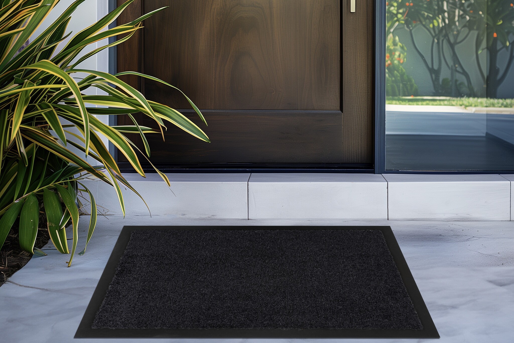 Droogloopmat Amsterdam - Deurmat Binnen – 100% Polyamide, Sterk & Duurzaam - Zwart