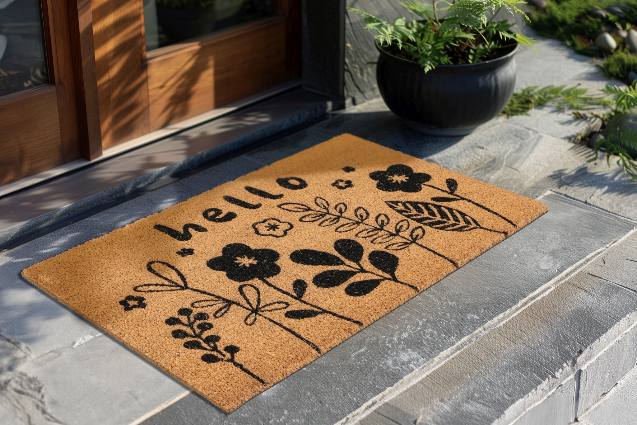 Kokosmat Porto – Deurmat Buiten - 100% Kokosvezel, Natuurlijk & Slijtvast, Stevige PVC Rug - Natuur