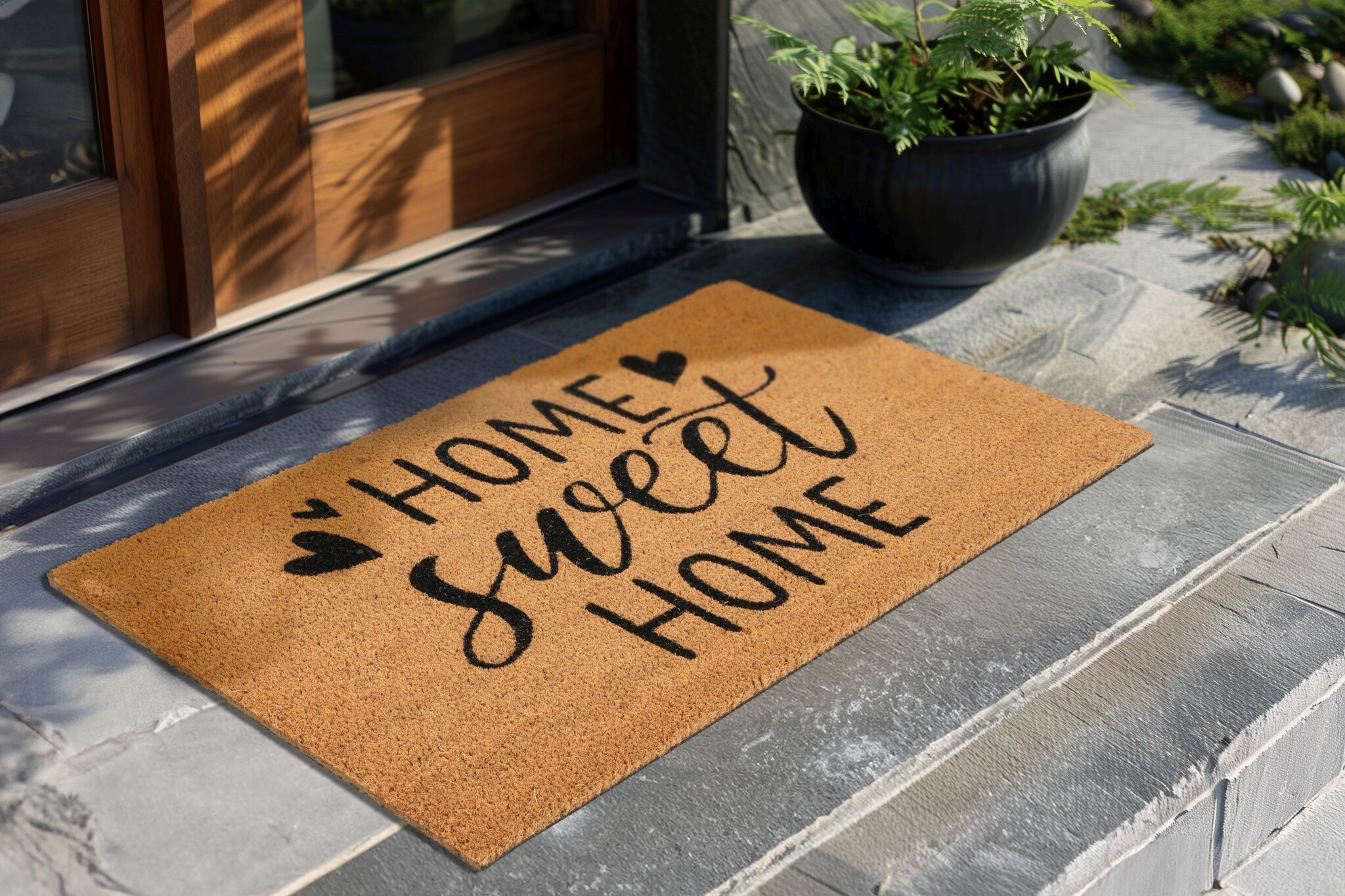 Kokosmat Porto – Deurmat Buiten - 100% Kokosvezel, Natuurlijk & Slijtvast, Stevige PVC Rug - Natuur