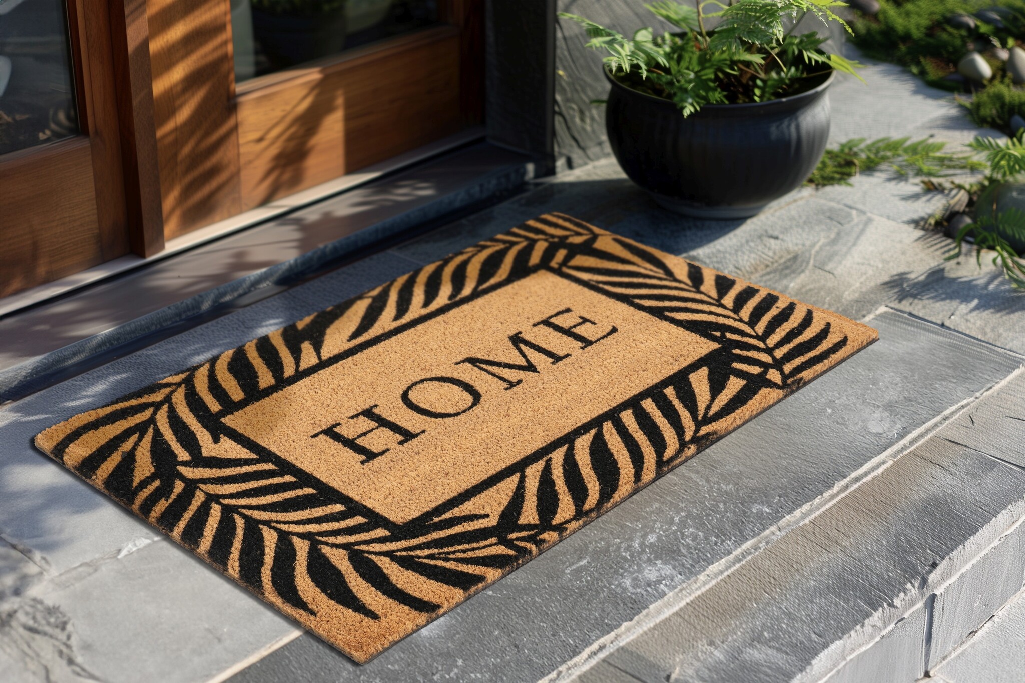 Kokosmat Porto – Deurmat Buiten - 100% Kokosvezel, Natuurlijk & Slijtvast, Stevige PVC Rug - Natuur