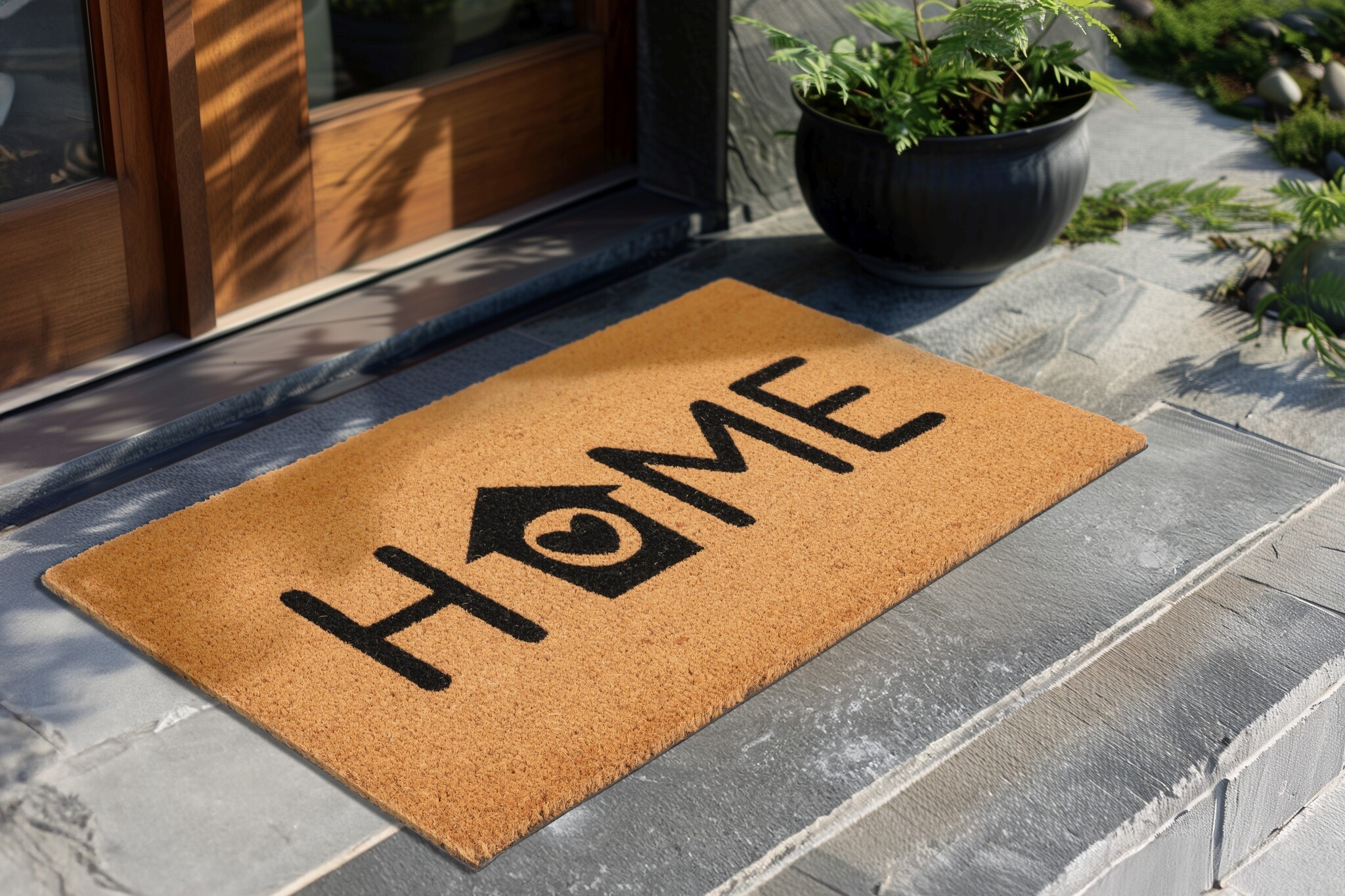 Kokosmat Porto – Deurmat Buiten - 100% Kokosvezel, Natuurlijk & Slijtvast, Stevige PVC Rug - Natuur