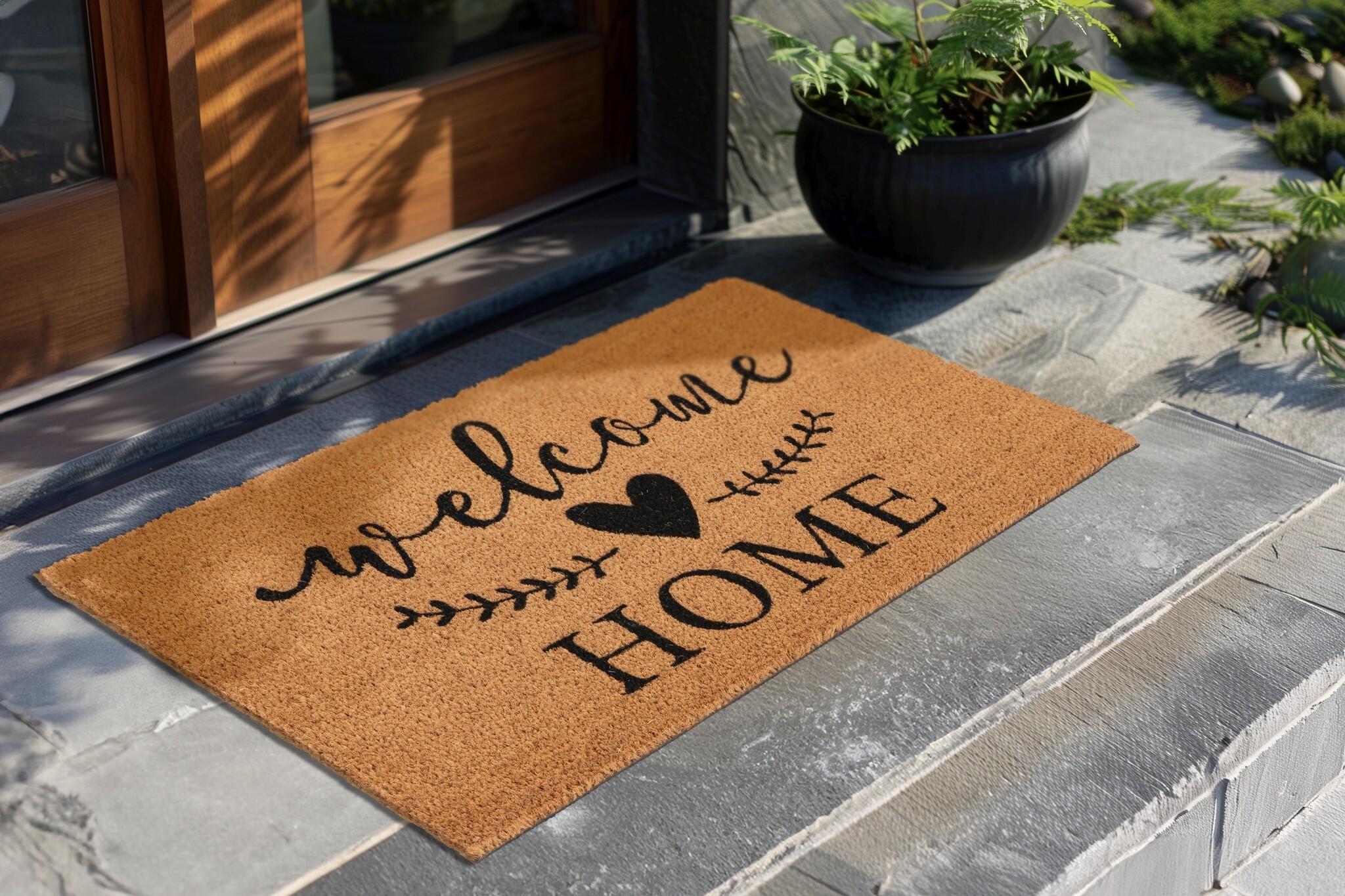 Kokosmat Porto – Deurmat Buiten - 100% Kokosvezel, Natuurlijk & Slijtvast, Stevige PVC Rug - Natuur