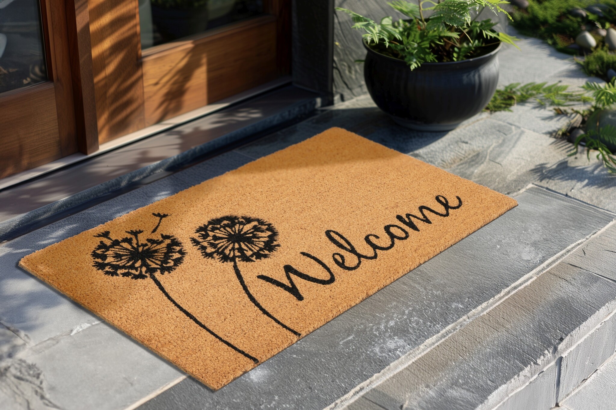 Kokosmat Porto – Deurmat Buiten - 100% Kokosvezel, Natuurlijk & Slijtvast, Stevige PVC Rug - Natuur