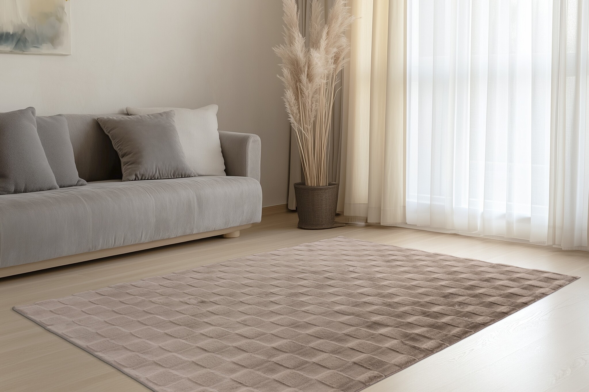 Soul Soft - Fluffy Vloerkleed - 3D Effect, Hoogpolig, 100% Polyester, Super Soft Touch - Taupe